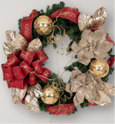 Classic Red & Gold Holiday Wreath
