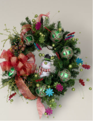 Festive Snowman Holiday Wreath.