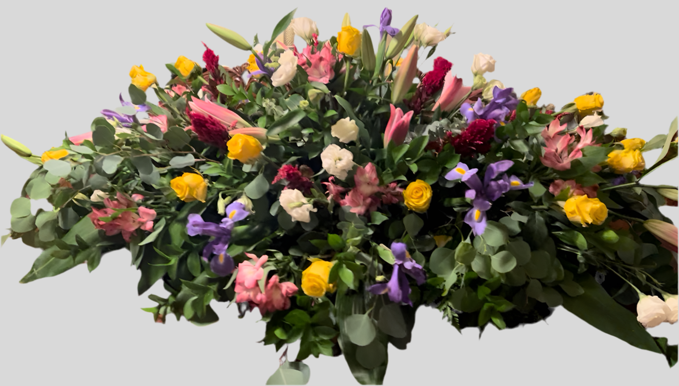 Fresh cut Florals for funeral casket