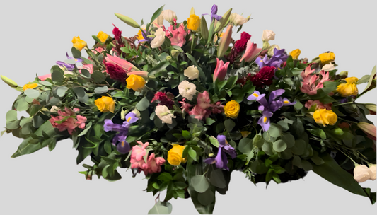 Fresh cut Florals for funeral casket
