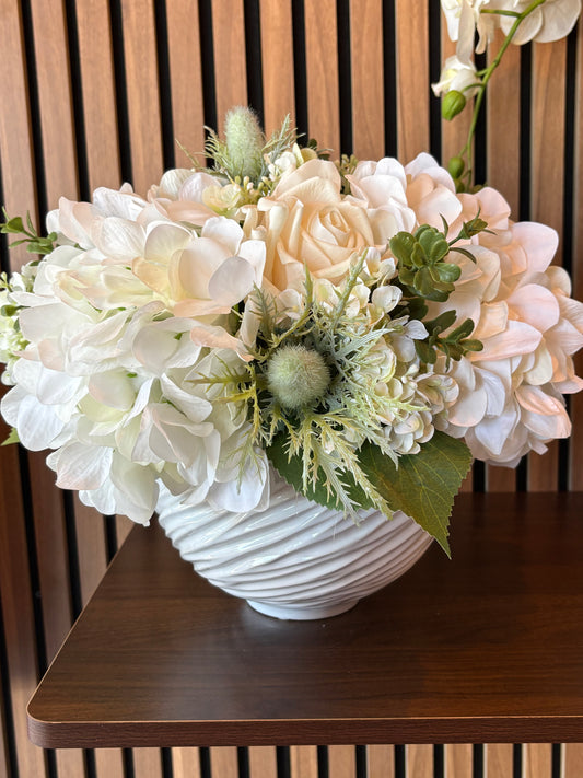 White hydrangeas