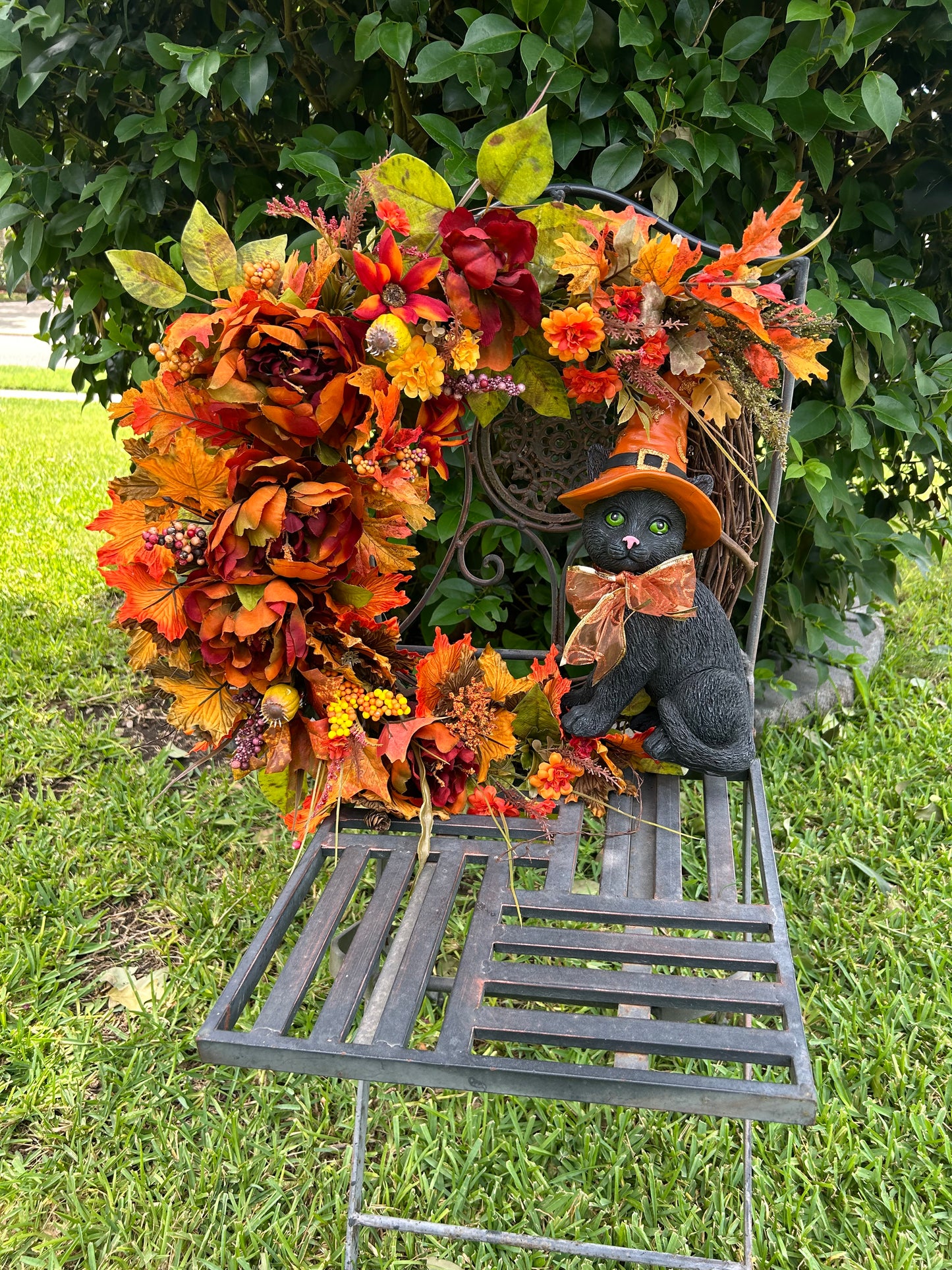 Fairy cat fall wreath