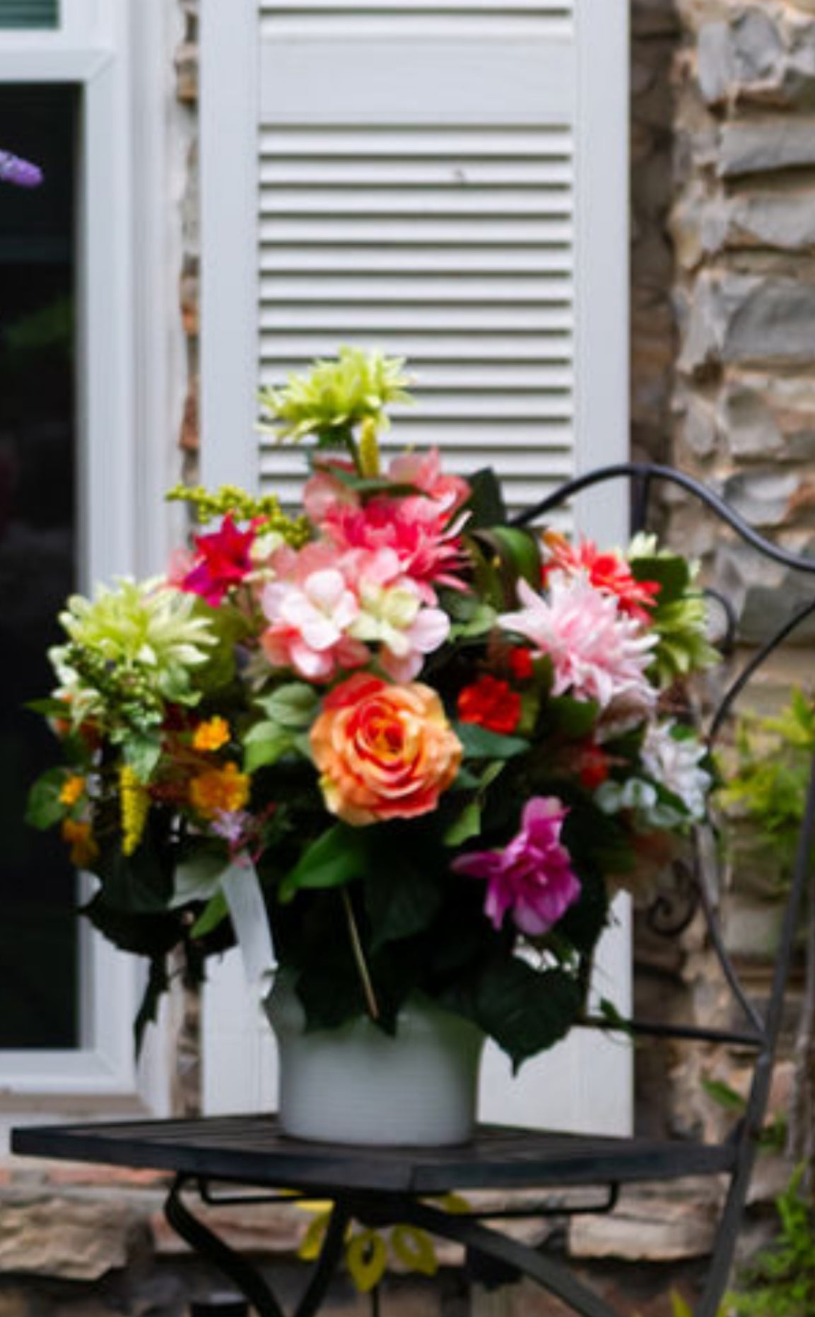 A lush, vibrant floral arrangement